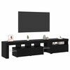 vidaXL TV Cabinet 2 pcs Black Oak 200 x 37 x 40 cm Engineered Wood
