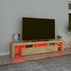 vidaXL TV Cabinet with LED Lights Sonoma Oak 200x36.5x40 cm