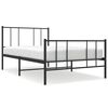 vidaXL Metal Bed Frame without Mattress with Footboard Black 90x200cm