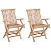 vidaXL Folding Garden Chair 2 pcs Natural Solid Teak Wood
