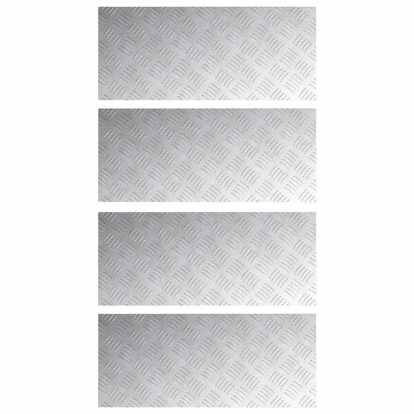 vidaXL Stair Tread Rectangular 4 pcs Silver 70 x 30 cm Aluminium