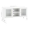 vidaXL TV Cabinet White 105x35x52 cm Steel and Glass