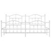 vidaXL Metal Bed Frame without Mattress with Footboard White 200x200cm