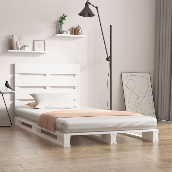 vidaXL Bed Frame without Mattress White 90x200 cm Solid Wood Pine
