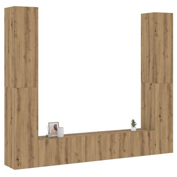 vidaXL Wall Mounted TV cabinets 6 pcs Artisan Oak Engineered Wood