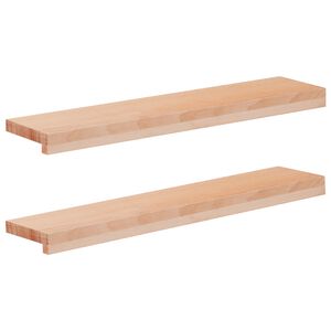 vidaXL Window Sills 2 pcs Natural 70 x 15 x 2 cm Solid Beech Wood