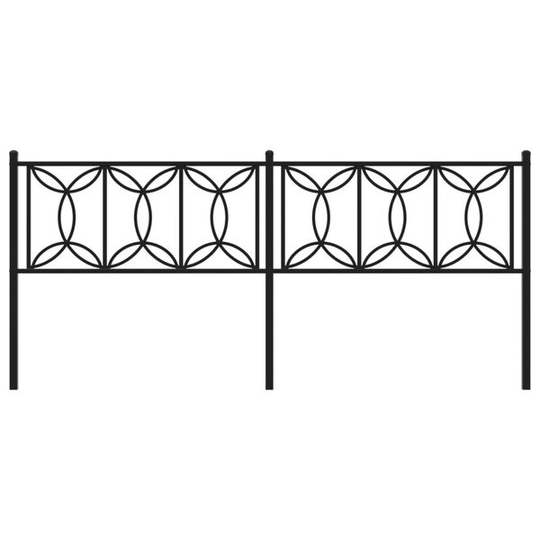 vidaXL Metal Replace Headboard Black 200 cm