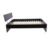 Dark Wood Double Bed 140 x 200 cm European Size