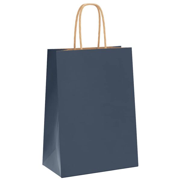 vidaXL Paper Bags 50 pcs with Handles Blue 15x8x21 cm