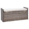 vidaXL Storage Bench with Cushion Grey 110 x 40 x 50 cm Rattan