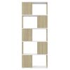 vidaXL Book Cabinet Room Divider White&Sonoma Oak 60x24x155 cm