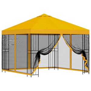 vidaXL Garden Gazebo with Sidewalls 3 x 3 m Yellow Polyester and Steel