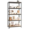 vidaXL 5-Layer Heavy-duty Shelves 3 pcs Grey Steel&Engineered Wood