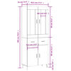 vidaXL Highboard Smoked Oak 69.5x34x180 cm Engineered Wood
