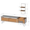 Homemania TV Stand Pers 130x30x38.6 cm White and Walnut