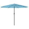 vidaXL Garden Parasol with Steel Pole Blue 324x324x247 cm