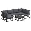 vidaXL Garden Sofa Set with Cushion 7 pcs Black Aluminium