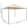 vidaXL Gazebo Pavilion Tent Canopy 4x4 m Steel Beige