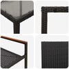 vidaXL Garden Dining Set 3 pcs Black Poly Rattan