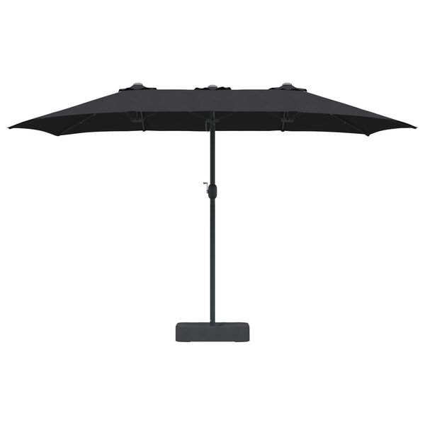 vidaXL Garden Parasol Black 385 x 209 x 244 cm Polyester