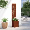 vidaXL Garden Privacy Screen Floral Rusty 32 x 140 cm Weathering steel
