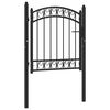 vidaXL Fence Gate Emmen with Arched Top Steel 100x86 cm Black