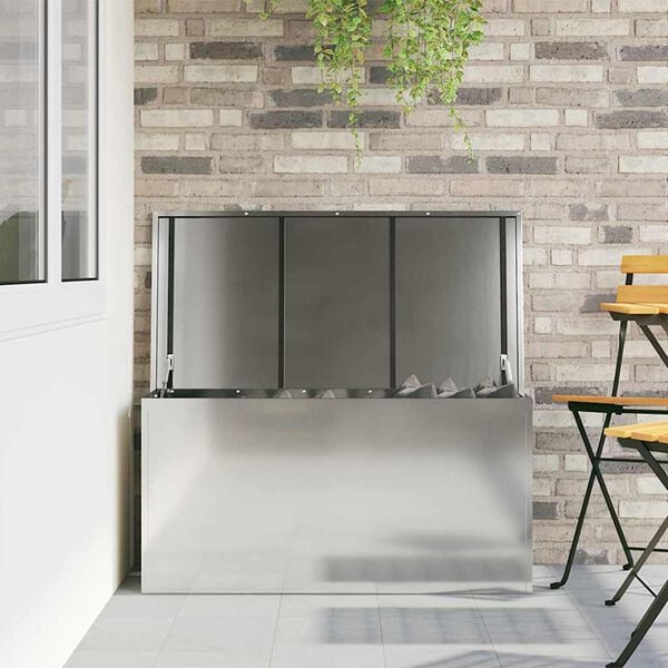 vidaXL Outdoor Storage Box Silver 100 x 50.5 x 50 cm Steel
