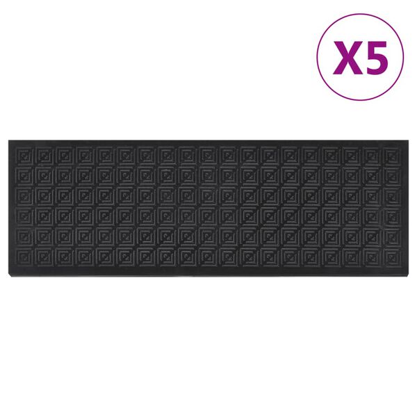 vidaXL Stair Treads 5 pcs 25x75 cm Rubber