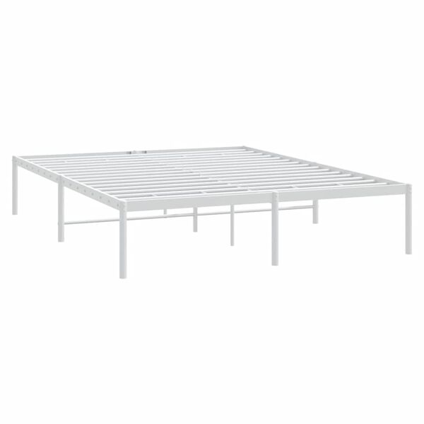vidaXL Metal Bed Frame without Mattress White 160x200cm