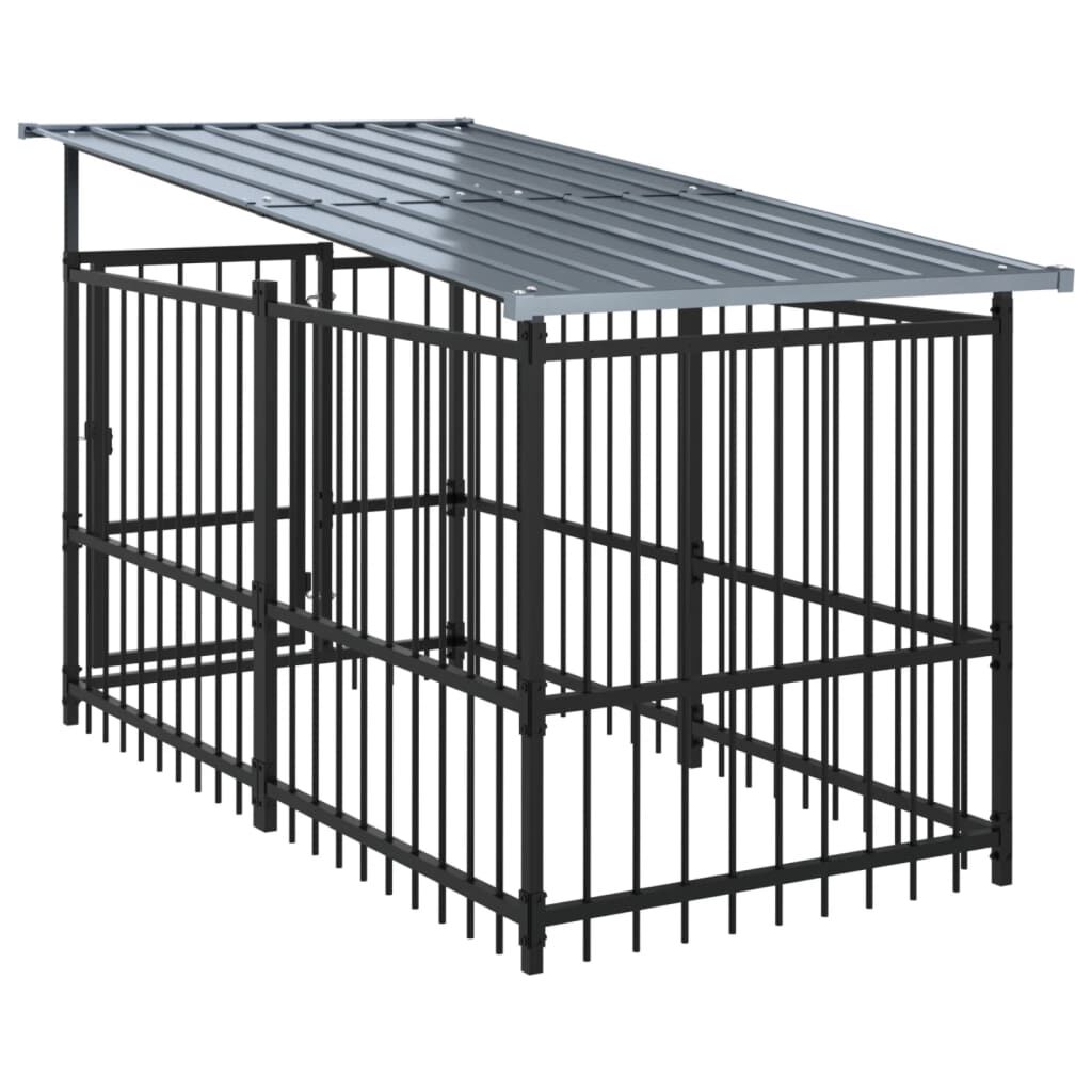 Steel dog kennel discount