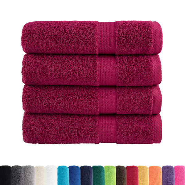 vidaXL Premium Hand Towels "SOLUND" 4 pcs Bordeaux 50x100 cm 600 gsm