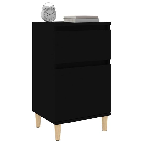 vidaXL Bedside Cabinets 2 pcs Black 40x35x70 cm
