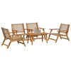 vidaXL Garden Chairs with Table 5 pcs Beige 90 x 45 x 40 cm