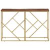 vidaXL Console Table Gold Stainless Steel and Solid Wood Sleeper