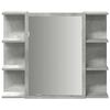 vidaXL Bathroom Mirror Cabinet Concrete Grey 80x20.5x64 cm Engineered Wood