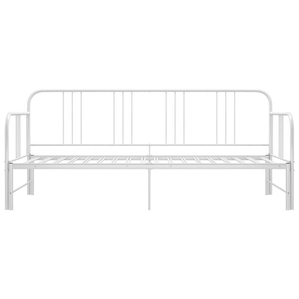 vidaXL Pull-out Sofa Bed Frame without Mattress White Metal 90x200 cm