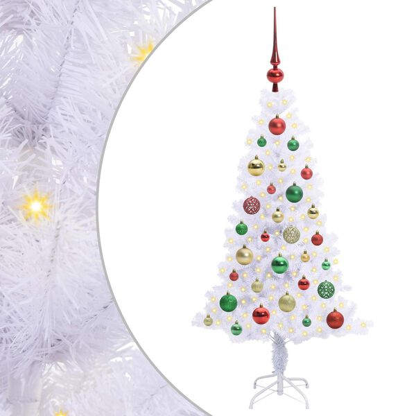 vidaXL Artificial Christmas Tree with Stand White 120 cm PVC and Steel
