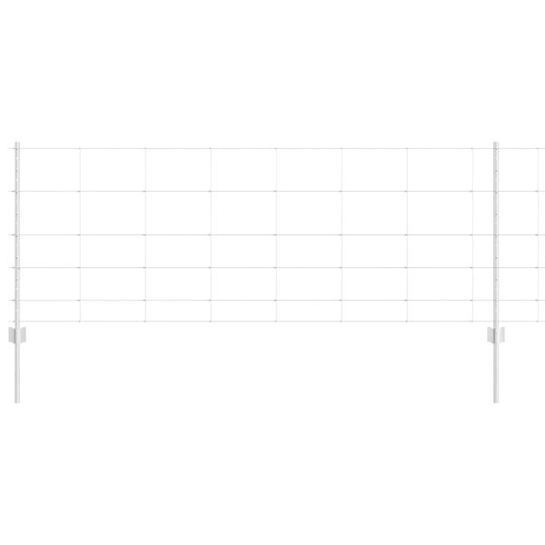 vidaXL Fence with Post Silver 0.8 x 50 m Steel