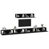 vidaXL 4 Piece TV Cabinet Set Black Engineered Wood