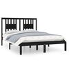 vidaXL Bed Frame without Mattress Black Solid Wood 140x190 cm