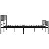 vidaXL Metal Bed Frame without Mattress with Footboard Black 180x200cm