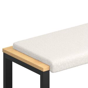 vidaXL Bench Cushion Sherpa Fabric Cream Depth 35 cm