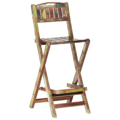 vidaXL Folding Outdoor Bar Chairs 2 pcs Solid Reclaimed Wood