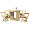 vidaXL 5 Piece Butterfly Dining Set Corona Foldable Wax Brown Pinewood