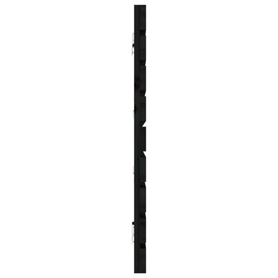 vidaXL Wall Headboard Black 206x3x63 cm Solid Wood Pine