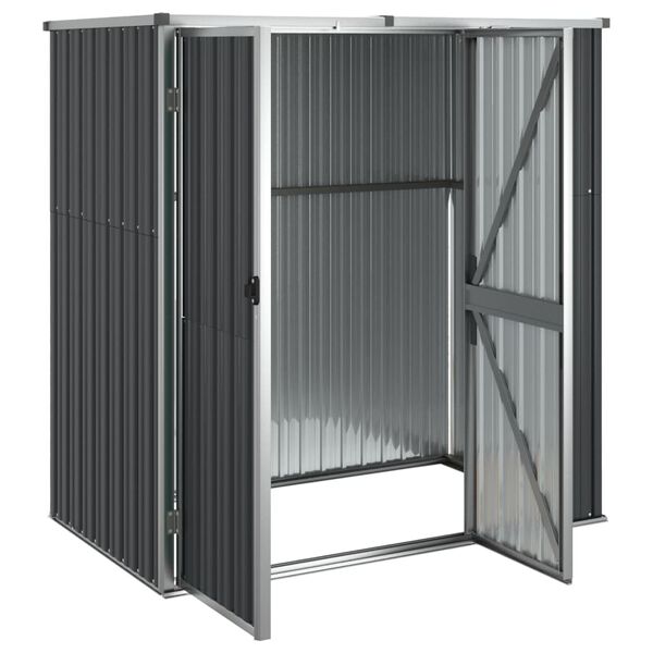 vidaXL Garden Tool Shed Anthracite 161x89x161 cm Galvanised Steel