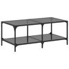 vidaXL Coffee Table with Black Glass Top 98,5x50x40 cm Steel