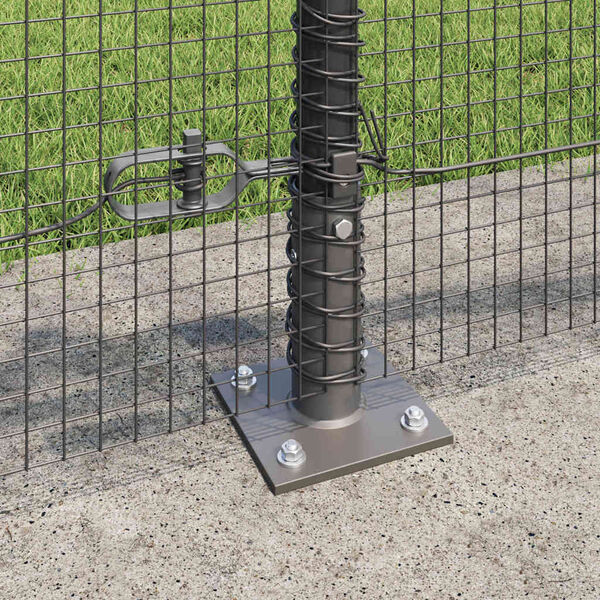 vidaXL Fence Post Grey 10 x 0.6 m (16 x 16 mm mesh) Steel and PVC