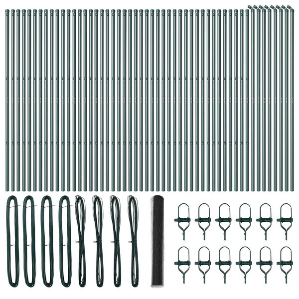 vidaXL Fence Post Grey 100 x 1 m (13 mm mesh) Steel and PVC