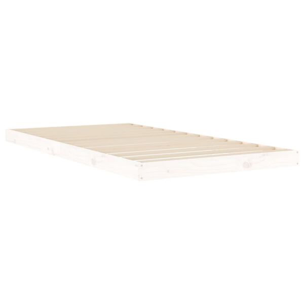 vidaXL Bed Frame without Mattress White 100x200 cm Solid Wood Pine